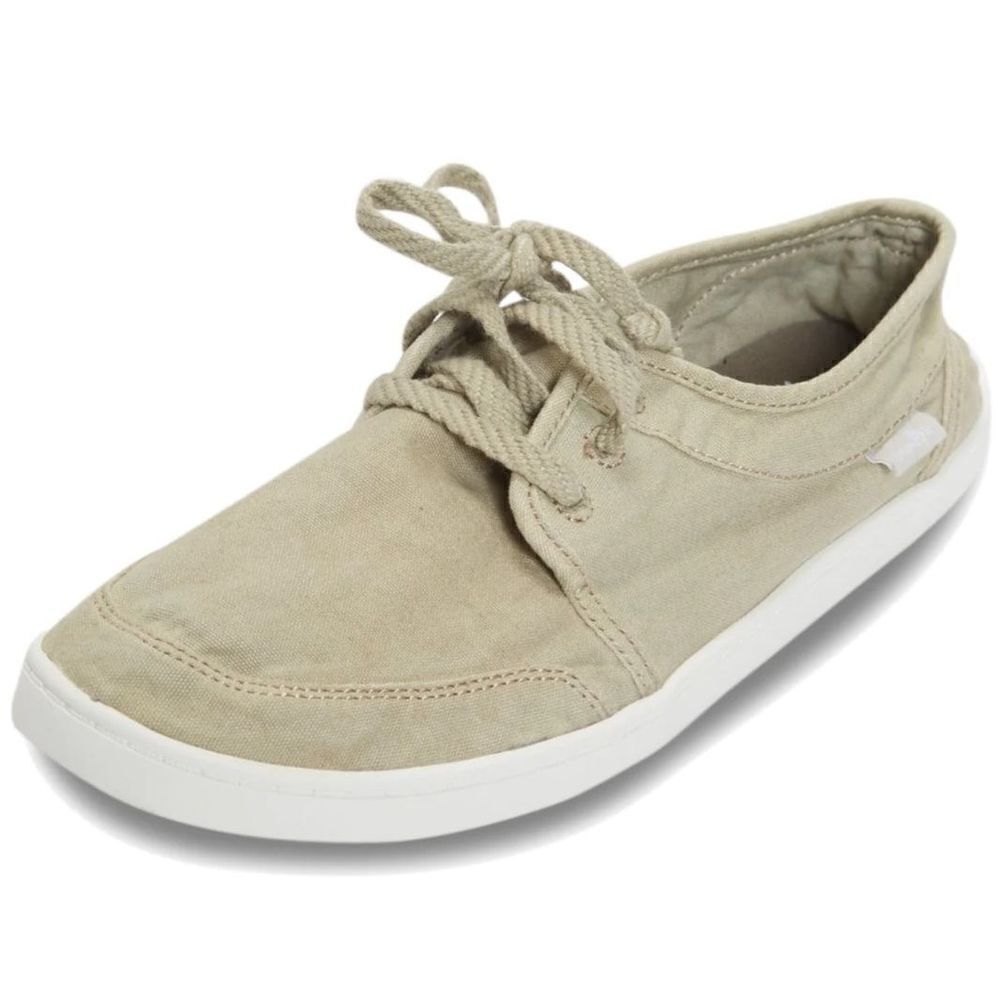 Sanuk Shoes Womens Size 6 Tan Vee K Shawn Sneakers Lace Up Canvas Booties